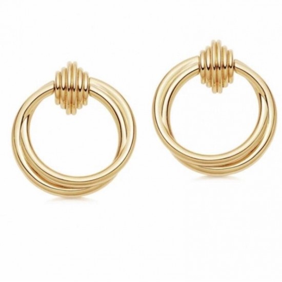 18k Gold Large Round Hoop Earrings