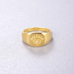 open heart signet ring - 18k gold plated silver open heart signet ring - 18k gold plated silver