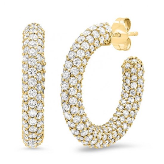 diamond crystals hoop earrings - 18k gold plated