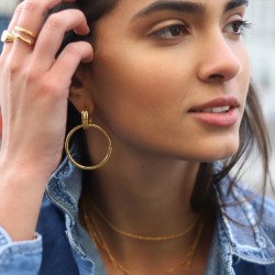 Large Round Hoop Earrings-18K gold plated silver Large Round Hoop Earrings-18K gold plated silver