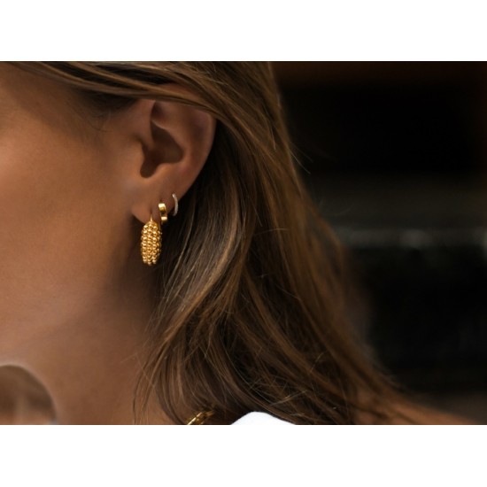 chunky earring -  18k gold plated