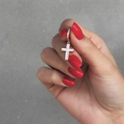 gold plated cross earring