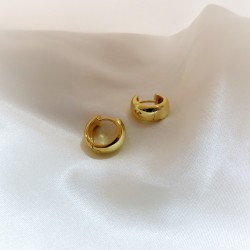 Thick Hoop Earring - 18k gold plated silver  Thick Hoop Earring - 18k gold plated silver
