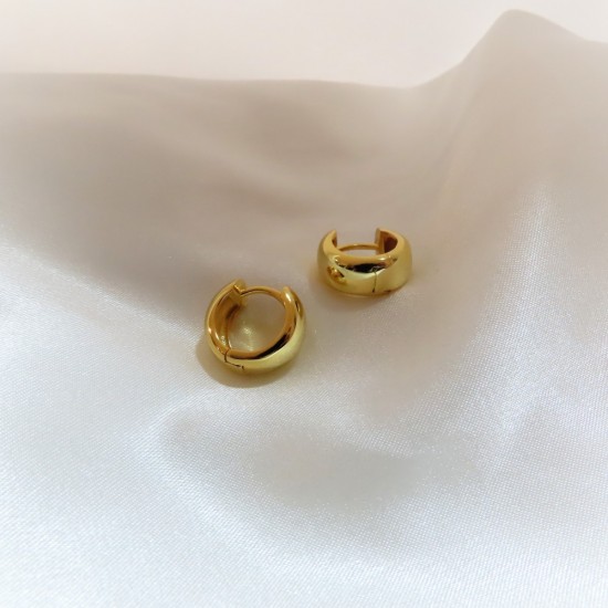 Thick Hoop Earring - 18k gold plated silver 