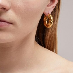 twisted gold hoop earrings vintage style  twisted gold hoop earrings vintage style