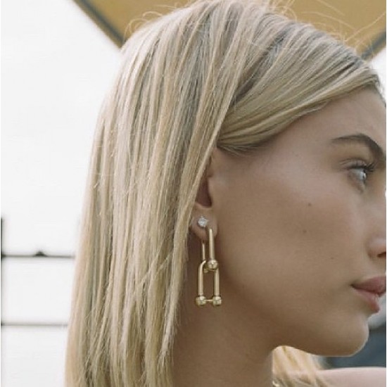U shape link earrings