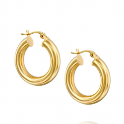 tube hoop earrings - 18k gold plated silver