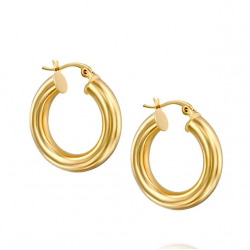 tube hoop earrings - 18k gold plated silver tube hoop earrings - 18k gold plated silver