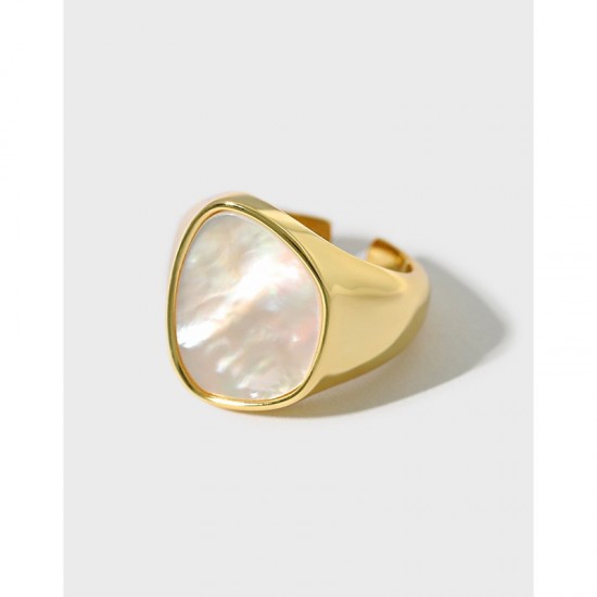 Sterling silver shell open ring 