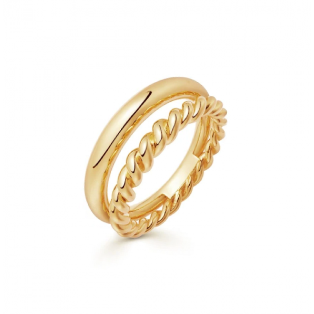 twisted rope ring 18k gold plated EnvyHer Personalized Jewelry