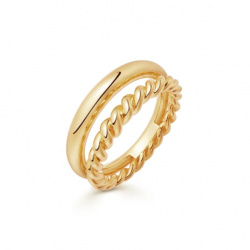 twisted rope ring 18k gold plated