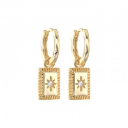 Star hoop earring in 925 sterling silver Star hoop earring in 925 sterling silver