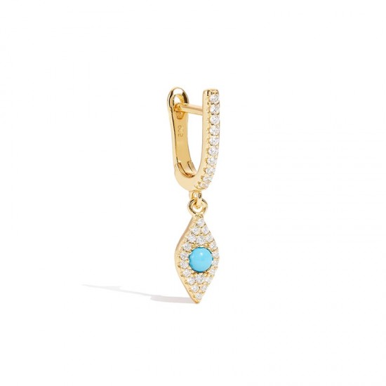 18k gold plated silver earrings with blue stone