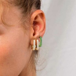 925 Sterling silver micro-inlaid zircon hoop earrings 925 Sterling silver micro-inlaid zircon hoop earrings