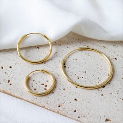 925 Sterling silver circle hoops earrings 