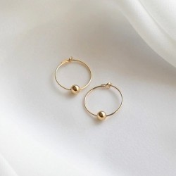 Bead hoop earrings in 14k gold filled 
