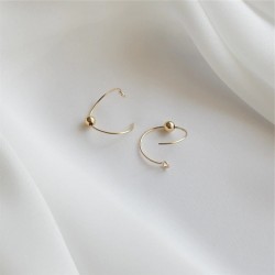 Bead hoop earrings in 14k gold filled 
