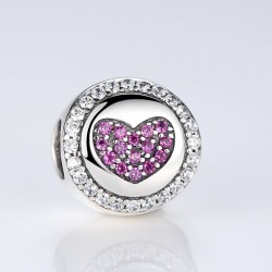 sterling silver heart shaped bead 