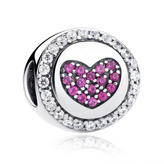 sterling silver heart shaped bead 