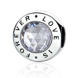 " LOVE IS FOREVER " silver bead  " LOVE IS FOREVER " silver bead