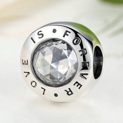 " LOVE IS FOREVER " silver bead  " LOVE IS FOREVER " silver bead