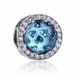 blue hearts cubic zirconia bead   blue hearts cubic zirconia bead