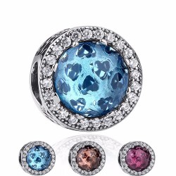 blue hearts cubic zirconia bead   blue hearts cubic zirconia bead
