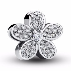 Flower bead with zirconia Flower bead with zirconia