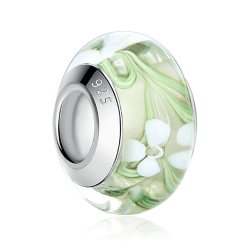 clear-green glass bead with flowers clear-green glass bead with flowers
