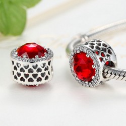red cucic zirconia bead 