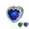 blue heart cubic zirconia bead 