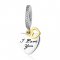 "I love you forever" pendant charm 