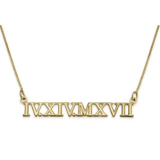 18K Gold Plated Roman Numeral Necklace