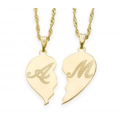 Broken Heart Gold Necklace with Name Broken Heart Gold Necklace with Name