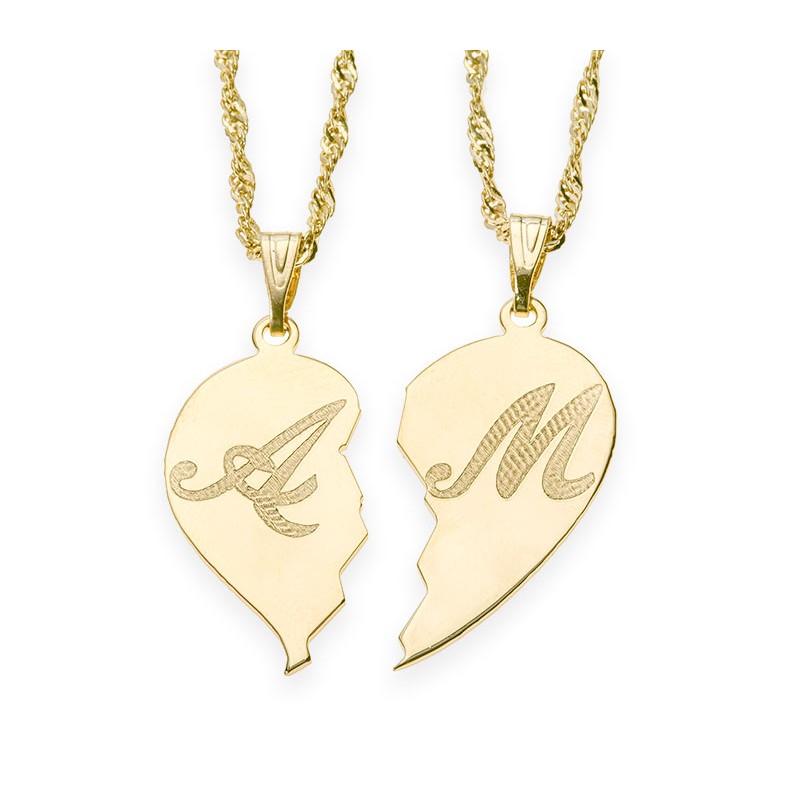 Broken Heart Name Necklace. 18K gold plated | EnvyHer- Personalized Jewelry