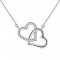 Intertwined hearts pendant necklace with zircon stones 