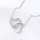 Intertwined hearts pendant necklace with zircon stones 
