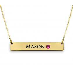 Bar Necklace With Swarovski Birthstone Bar Necklace With Swarovski Birthstone