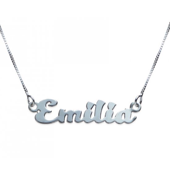 Sterling Silver Kitten Style Name Necklace