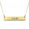 Gold Plated Two-Sided Engraved Bar Necklace