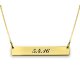 Gold Plated Two-Sided Engraved Bar Necklace