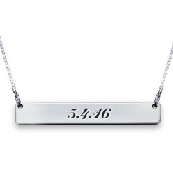 Two sides engraved bar necklace Two sides engraved bar necklace