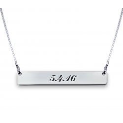 Two sides engraved bar necklace Two sides engraved bar necklace