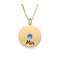 Engraved Disc Necklace With Birthstone 