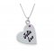 Silver Heart Necklace Engraved with a Birthstone 