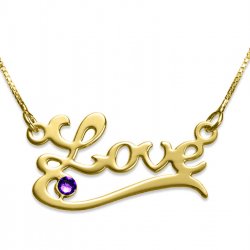 Classic Name Necklace With Underline And Swarovski Birthstone