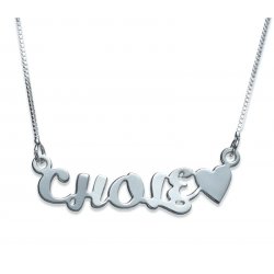 Silver Name and Heart Necklace Silver Name and Heart Necklace
