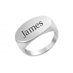 Long Oval Signet Ring in Sterling Silver Long Oval Signet Ring in Sterling Silver