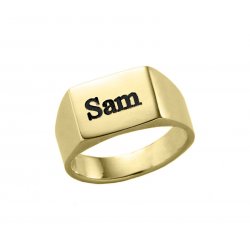 Gold Plated Engraved Long Rectangle Ring Gold Plated Engraved Long Rectangle Ring