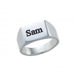 Sterling Silver Engraved Long Rectangle Ring Sterling Silver Engraved Long Rectangle Ring